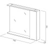 Зеркальный шкаф BELBAGNO MARINO-SPC-900/750-1A-BL-P-L