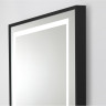 Зеркало BELBAGNO KRAFT SPC-KRAFT-900-800-LED-TCH-WARM-NERO в алюминиевой раме со встроенным светильником, 900x32x800 мм